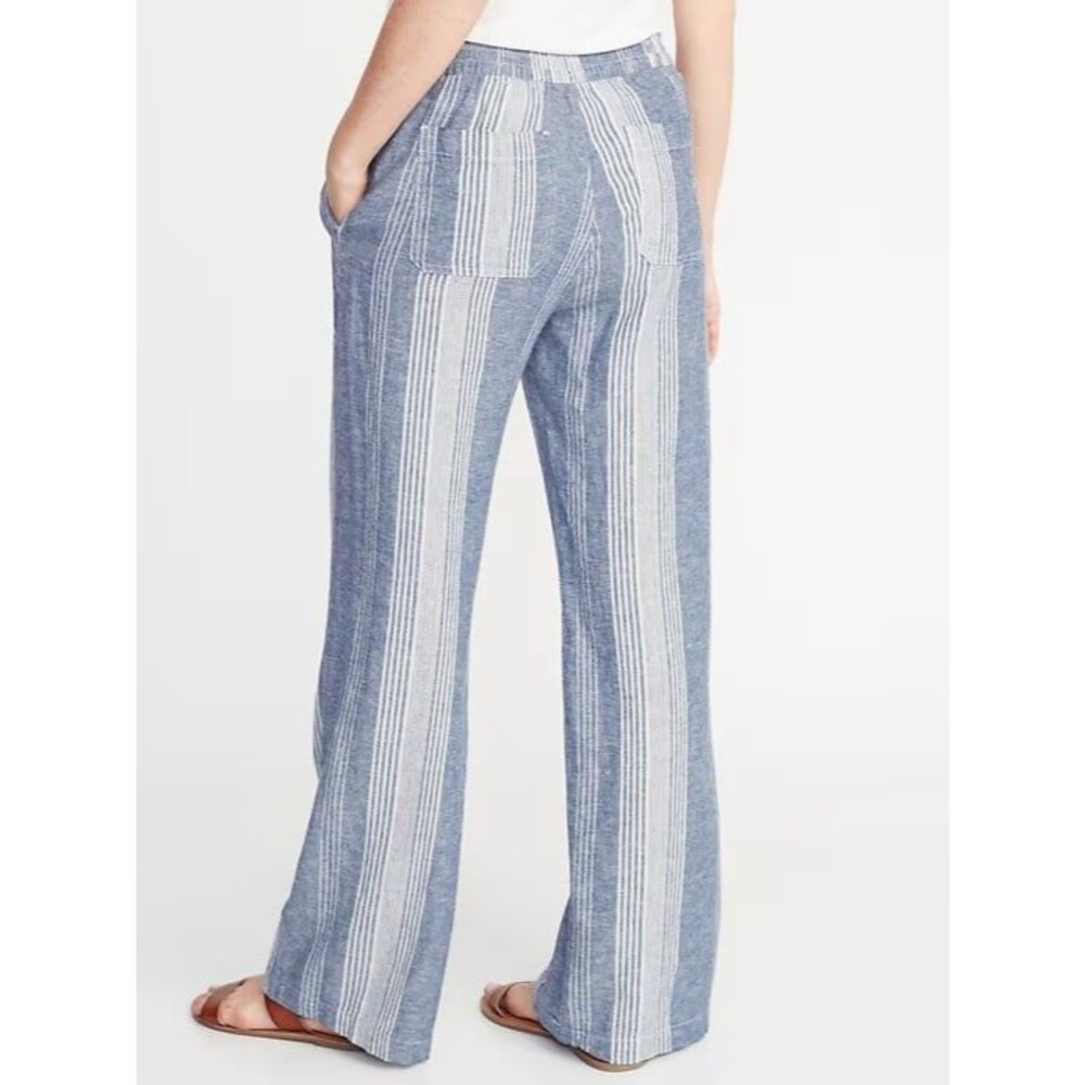Old Navy Mid-Rise Wide-Leg Linen-Blend Pull-On Pants for Women